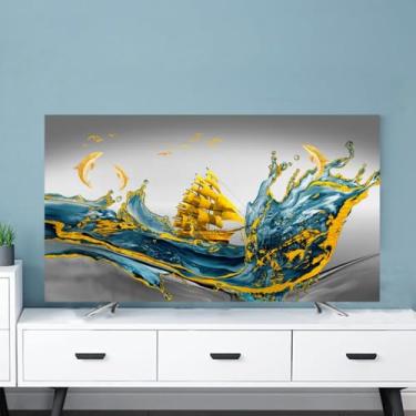 Imagem de Capa de TV para TV interna capa contra poeira protetor de tela à prova de poeira para TVs LED/LCD, capa de tela de parede e mesa, decoração de sala de estar, acessório-navio||45-48 polegadas