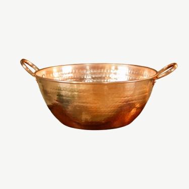Imagem de Tacho de Cobre Puro Artesanal com Alças para Doce 2 litros