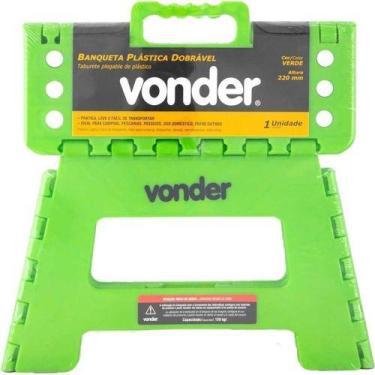 Imagem de Banqueta Plástico Dobrável Verde 22cm Vonder Pesca Manicure Camping Of