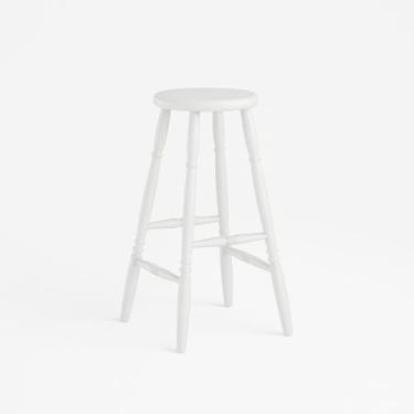 Imagem de Banqueta Alta em Madeira Maciça 75cm Branco 170B Piratini