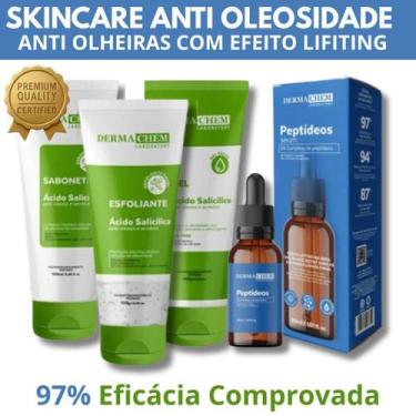 Imagem de Kit Skincare Anti Oleosidade e Acne, Sérum Peptídeos Anti Olheiras e L