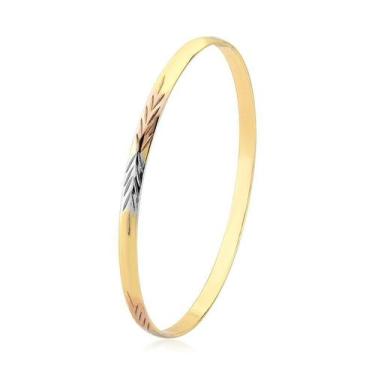 Imagem de Bracelete Redondo Diamantado Folheado a Ouro 18k - Maise Joias, G