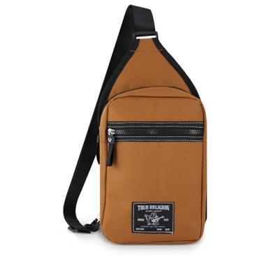 Imagem de True Religion Bolsa tiracolo masculina – Bolsa tiracolo casual para homens, pequena bolsa tiracolo masculina de viagem, Bronzeado, One Size, Transversal