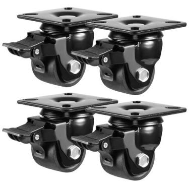 Imagem de Conjunto de rodas Caster W B D WEIBIDA Plate Swivel x4 de 2 polegadas