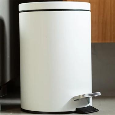 Imagem de Lixeira Redonda com Pedal Multiuso Aço 3 litros Cozinha Banheiro Escritorio