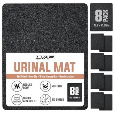 Imagem de LVAP Tapetes de mictório descartáveis | Tapetes de mictório para banheiro | Tapetes descartáveis pretos antiderrapantes | Absorventes de odor | Proteção higiênica descartável para o chão do banheiro