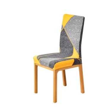 Imagem de Capa para cadeira estampada, lavável, grande, elástica, para cozinha, assentos elásticos, para sala de jantar, casamento (6 peças/W1-K743)