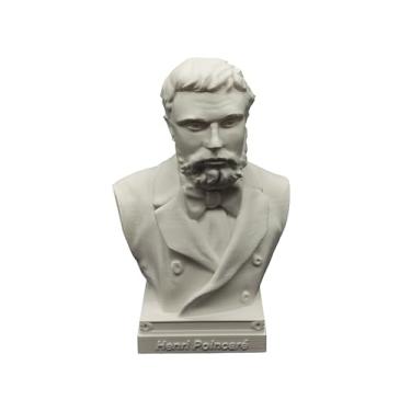 Imagem de Presente de estátua de matemático Euclid Gauss Euler Poincaré Pitágoras Busto de cientista para escola Estatueta histórica de cabeça escultura de cabeça mesa de decoração de escritório (Henri Poincaré
