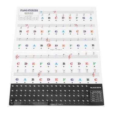 Imagem de Adesivos de teclado de piano para 88 61 54 49 Teclado PVC Removable Piano Teclyboard Cartas para iniciantes e crianças