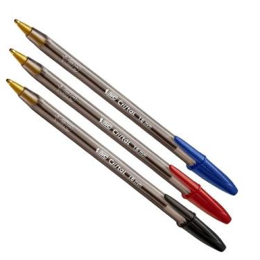Imagem de Kit 3 Canetas Esferográfica Bic Cristal Intenso 1.6mm Ponta Grossa  Es