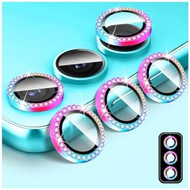 Imagem de Kucheed Protetor de lente de câmera Diamond para Samsung Galaxy Z Flip 7, 9H vidro temperado protetor de tela, anel de proteção de metal de alumínio individual antiarranhões Bling