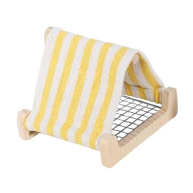 Imagem de Generic Casa para de pássaro 17,7x16,5x15 cm, cama suspensa para pássaros, cama de madeira resistente para periquitos, esconderijo para papagaios de, Amarelo