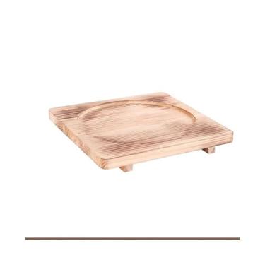 Imagem de Bandeja de servir com isolamento de madeira, bandeja doméstica resistente ao calor, bandeja de café da manhã, bandeja de churrasco, bandeja de café e suco, bandejas multiuso (bege)