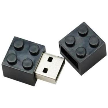 Imagem de Pen Drive Formato Peça Lego Blocos Preto 8 Gb