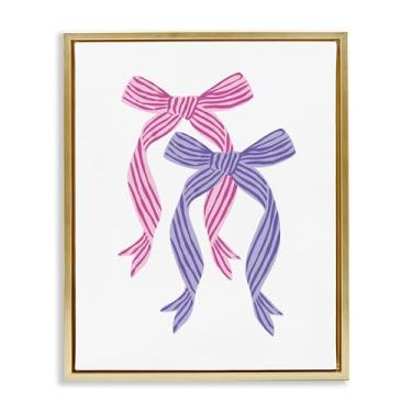 Imagem de Stupell Industries Tela flutuante de ouro rosa e roxo com arco duplo emoldurado por Krissy Mast, 78 x 63 cm