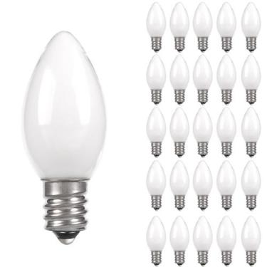 Imagem de Lâmpada LED Sphoon C7 Candelabra 0,6 W 120 V E12 2700K, pacote com 25