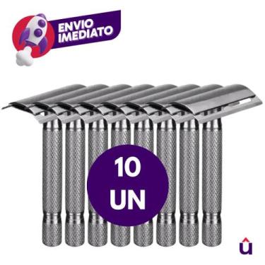 Imagem de Aparelho Barbeador Metal Clássico Vintage Estilo Retrô Manual Com Lâmi