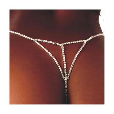 Imagem de Corrente de barriga para mulheres tanga sexy de praia tanga de biquíni tangas para mulheres cintura sexy com strass