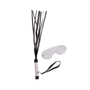 Imagem de Kit Luxo Chicote com Tiras e Venda em Pelúcia Brasil Fetiche Branco