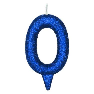 Imagem de Vela De Aniversário Número Magic Glitter Azul - PartiuFesta