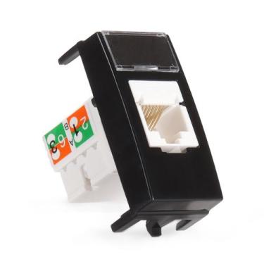 Imagem de Módulo Tomada Informática Rj45 Cat 5e Internet Preta Sleek Margirius, 