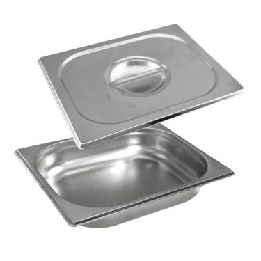 Imagem de Cuba Gastronômica EM INOX GN 1/2x65 mm 3,8 Litros + TAMPA Em INOX SEM 