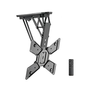 Imagem de Suporte para monitor de TV, controle remoto, cabide de TV elétrico, suporte de TV dobrável inteligente para teto cabe na maioria das TVs curvas de tela plana de 32 a 55 polegadas, até 29,9 kg, suporte