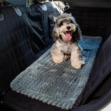Imagem de NestlyMoly Cama de cachorro para carro, tapete de assento traseiro de viagem para veículo SUV, caminhão, Jeep automóvel, grande, lavável, dobrável, antiderrapante, macio, macio, confortável, extensor