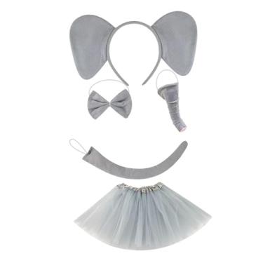 Imagem de Colaxi Fantasia de elefante infantil para festa de aniversário, cosplay, decoração, adereços de carnaval, com Saia