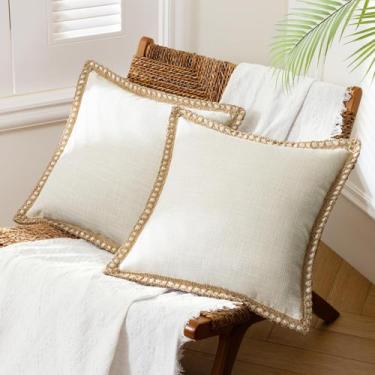 Imagem de Capa de travesseiro Phantoscope Farmhouse Decor Burlap Linen 50x50cm