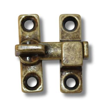 Imagem de Kit c/ 6 Trincos Fecho Tranqueta Metal Reto para Portas e Janelas - Ba