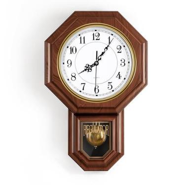 Imagem de Relógio de parede de pêndulo KANEODOT Imitation Wood 45,72 cm x 28,58 
