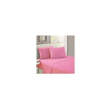 Imagem de Conjunto de lençóis de dois lugares, 4 peças, rosa - Lightbek Official