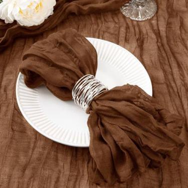 Imagem de Guardanapos de pano DeZerlor Brown Gesecloth, pacote com 30, 53x53cm, 
