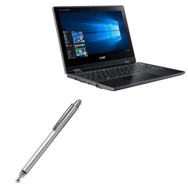 Imagem de Caneta Stylus BoxWave compatível com Acer TravelMate Spin B3 (TMB311R-31) (Caneta Stylus da BoxWave) - Caneta capacitiva DualTip com ponta de disco de ponta de fibra capacitiva Stylus - Prata metálica