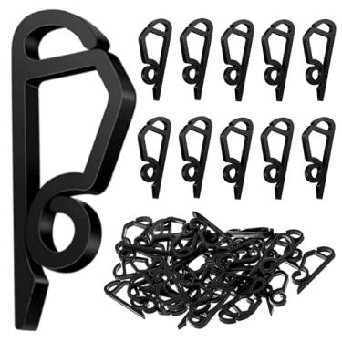 Imagem de JALEVID Clipes De Luzes Natal Para Calha Externa, 120 Peças Pendurar Luzes, Gancho Cabide Plástico Resistente Às Intempéries Decoração Halloween