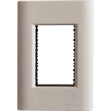 Imagem de Placa 3 Postos 4x2 Tramontina Giz Fendi Suporte Tramontina