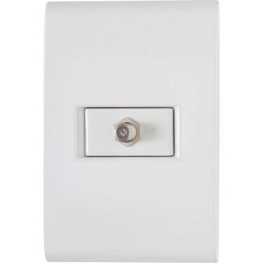 Imagem de Conjunto 4x2 Com 1 Tomada Tv/sat Coaxial Tramontina Liz Branco Tramontina