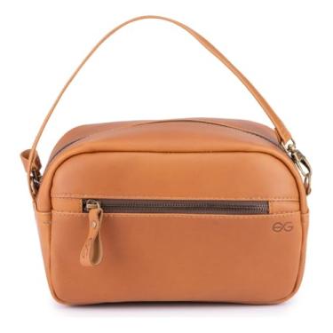 Imagem de Necessaire Frasqueira Mini Bolsa Organizadora Couro Legítimo(Marrom-claro)