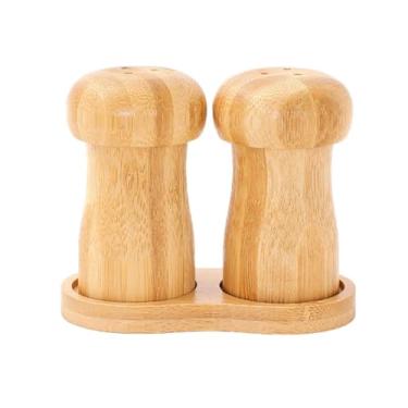 Imagem de KiBcsLic Porta-palitos de madeira portátil para decoração de alimentos e bebidas, recipiente para armazenamento de palitos de comida para restaurante, Dobro