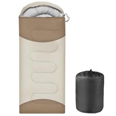 Imagem de OBTANIM Sacos de dormir portátil, impermeável, acampamento, saco de dormir para adultos, crianças, 4 estações, clima frio ou quente, mochila, caminhadas, montanhismo, uso interno e externo (cinza e