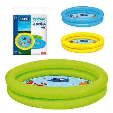 Imagem de Piscina Infantil 2 Anéis Infláveis Animais Marinhos 61litros - Funs