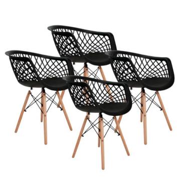 Imagem de Kit 4 Cadeiras de Jantar Eames Web Pé Palito - Homeland