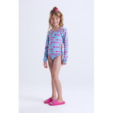 Imagem de Maiô Infantil Manga Longa UV50+ Mermaid Recortes Laterais - VIDA COSTE