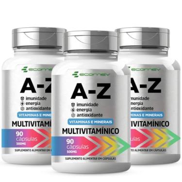 Imagem de 3x Multivitaminico A-Z 22 Vitaminas minerais 500Mg 270 Cápsulas - Ecomev