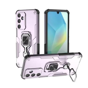 Imagem de SORAKA Capa para Samsung Galaxy A16 com suporte de metal rotativo de 360 graus peça magnética de ferro para suporte magnético de telefone para carro roxo