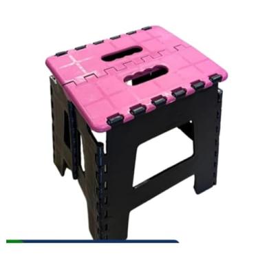 Imagem de Banquinhos - Banqueta Dobrável - De Plástico - Até 100 Kg - Resistente Para Viagem(Rosa)