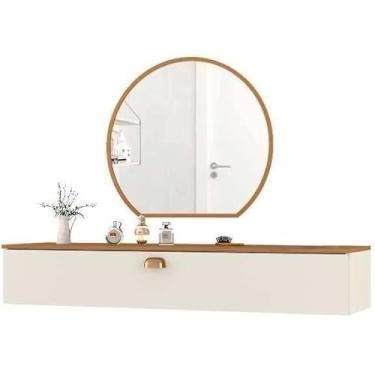 Imagem de Penteadeira ou Console com Gaveta 100cm | Corrediças Metálicas para Camarim e Sala (Off/Nature)