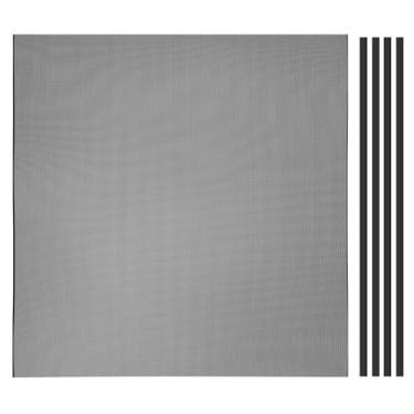 Imagem de PATIKIL Furo de malha de poeira de 50 x 50 cm, 0,1 cm, 1 conjunto de filtro de poeira de PVC para refrigerador de computador, filtro de poeira, grade com tira magnética para ventilador de computador à