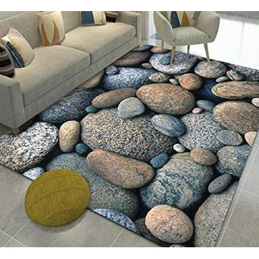 Imagem de Tapetes de área tridimensional 3D de paralelepípedos Tapete Sala de estar Quarto Lavável Tapete Antiderrapante C-180 * 280cm (Cor: C, Tamanho: 180 * 280cm)